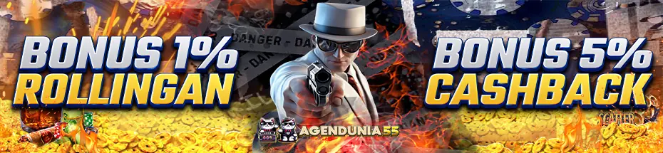 BONUS ROLLINGAN 1% & BONUS CASHBACK 5% DIBAGI SETIAP HARI